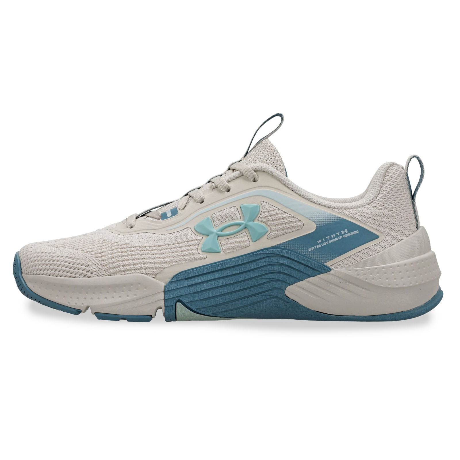 Detalhe do tênis Under Armour Tribase Reps 2 mostrando a malha respirável e solado